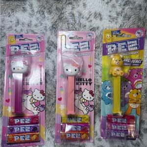PEZ Hello Kitty and Care Bears Candy Dispenser - Pink, Yellow